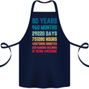 80th Birthday 80 Year Old Cotton Apron 100% Organic Navy Blue