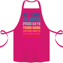 80th Birthday 80 Year Old Cotton Apron 100% Organic Pink
