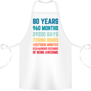 80th Birthday 80 Year Old Cotton Apron 100% Organic White