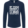 80th Birthday 80 Year Old Don't Grow Up Funny Mens Long Sleeve T-Shirt Navy Blue