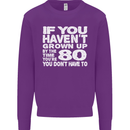 80th Birthday 80 Year Old Don't Grow Up Funny Mens Sweatshirt Jumper Purple