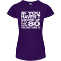 80th Birthday 80 Year Old Don't Grow Up Funny Womens Petite Cut T-Shirt Purple