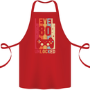 80th Birthday 80 Year Old Level Up Gamming Cotton Apron 100% Organic Red