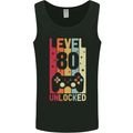 80th Birthday 80 Year Old Level Up Gamming Mens Vest Tank Top Black