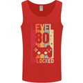 80th Birthday 80 Year Old Level Up Gamming Mens Vest Tank Top Red