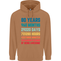80th Birthday 80 Year Old Mens 80% Cotton Hoodie Caramel Latte