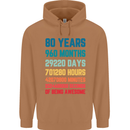 80th Birthday 80 Year Old Mens 80% Cotton Hoodie Caramel Latte