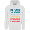 80th Birthday 80 Year Old Mens 80% Cotton Hoodie White