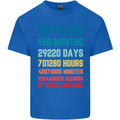 80th Birthday 80 Year Old Mens Cotton T-Shirt Tee Top Royal Blue