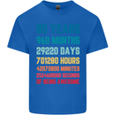80th Birthday 80 Year Old Mens Cotton T-Shirt Tee Top Royal Blue
