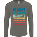 80th Birthday 80 Year Old Mens Long Sleeve T-Shirt Charcoal
