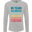 80th Birthday 80 Year Old Mens Long Sleeve T-Shirt Sports Grey