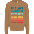 80th Birthday 80 Year Old Mens Sweatshirt Jumper Caramel Latte