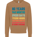80th Birthday 80 Year Old Mens Sweatshirt Jumper Caramel Latte