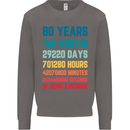 80th Birthday 80 Year Old Mens Sweatshirt Jumper Charcoal