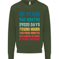 80th Birthday 80 Year Old Mens Sweatshirt Jumper Forest Green