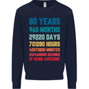 80th Birthday 80 Year Old Mens Sweatshirt Jumper Navy Blue