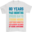 80th Birthday 80 Year Old Mens T-Shirt 100% Cotton White