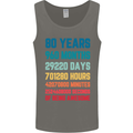 80th Birthday 80 Year Old Mens Vest Tank Top Charcoal