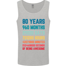 80th Birthday 80 Year Old Mens Vest Tank Top Sports Grey