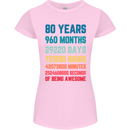 80th Birthday 80 Year Old Womens Petite Cut T-Shirt Light Pink