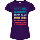 80th Birthday 80 Year Old Womens Petite Cut T-Shirt Purple