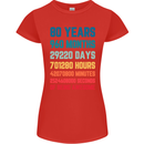 80th Birthday 80 Year Old Womens Petite Cut T-Shirt Red