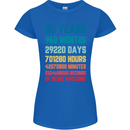 80th Birthday 80 Year Old Womens Petite Cut T-Shirt Royal Blue