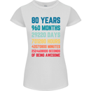 80th Birthday 80 Year Old Womens Petite Cut T-Shirt White
