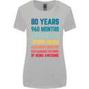 80th Birthday 80 Year Old Womens Wider Cut T-Shirt Sports Grey