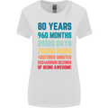 80th Birthday 80 Year Old Womens Wider Cut T-Shirt White