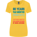 80th Birthday 80 Year Old Womens Wider Cut T-Shirt Yellow