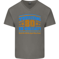 80th Birthday Turning 80 Is Great Mens V-Neck Cotton T-Shirt Charcoal