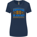 80th Birthday Turning 80 Is Great Womens Wider Cut T-Shirt Navy Blue