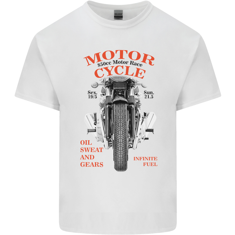 850cc Motor Race Biker Motorcycle Motorbike Mens Cotton T-Shirt Tee Top White