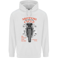 850cc Motor Race Biker Motorcycle Motorbike Mens Hoodie White