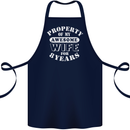 8 Year Wedding Anniversary 8th Funny Wife Cotton Apron 100% Organic Navy Blue