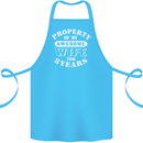 8 Year Wedding Anniversary 8th Funny Wife Cotton Apron 100% Organic Turquoise