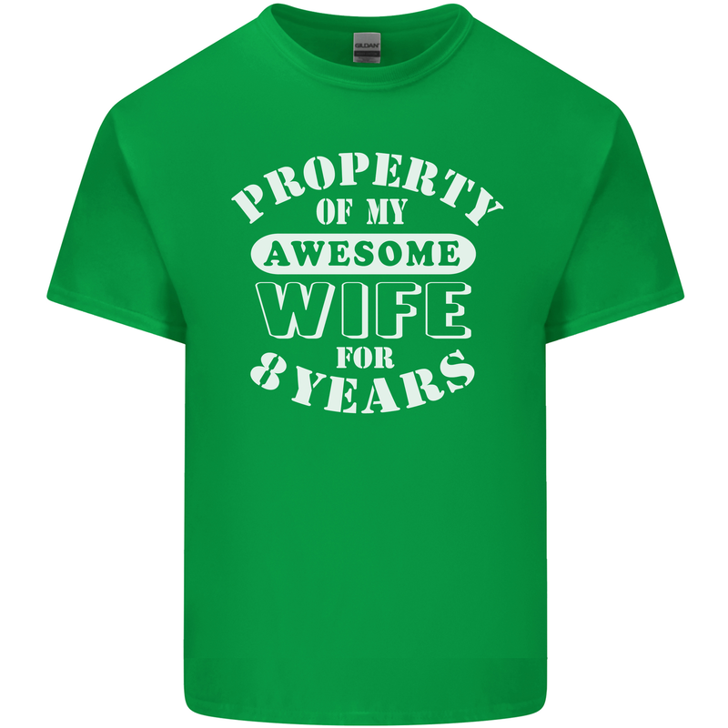 8 Year Wedding Anniversary 8th Funny Wife Mens Cotton T-Shirt Tee Top Irish Green