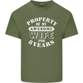 8 Year Wedding Anniversary 8th Funny Wife Mens Cotton T-Shirt Tee Top Military Green