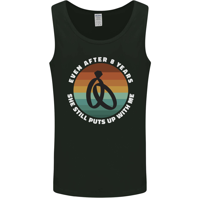 8 Year Wedding Anniversary 8th Marriage Mens Vest Tank Top Black