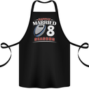 8 Year Wedding Anniversary 8th Rugby Cotton Apron 100% Organic Black
