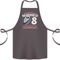 8 Year Wedding Anniversary 8th Rugby Cotton Apron 100% Organic Dark Grey