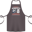 8 Year Wedding Anniversary 8th Rugby Cotton Apron 100% Organic Dark Grey