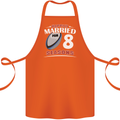 8 Year Wedding Anniversary 8th Rugby Cotton Apron 100% Organic Orange
