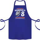 8 Year Wedding Anniversary 8th Rugby Cotton Apron 100% Organic Royal Blue