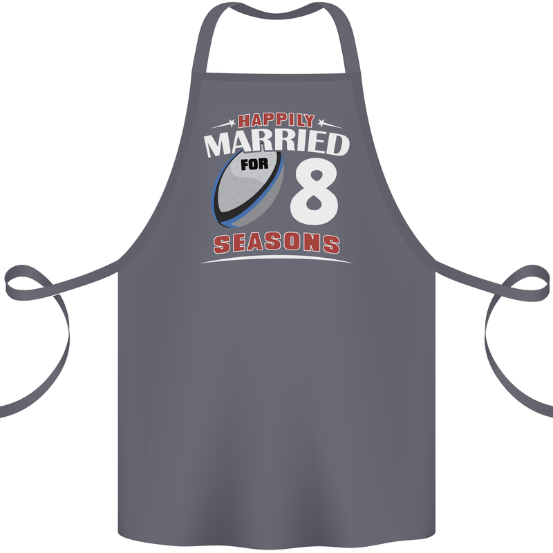 8 Year Wedding Anniversary 8th Rugby Cotton Apron 100% Organic Steel