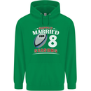 8 Year Wedding Anniversary 8th Rugby Mens 80% Cotton Hoodie Irish Green