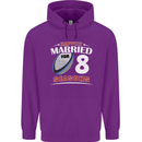 8 Year Wedding Anniversary 8th Rugby Mens 80% Cotton Hoodie Purple