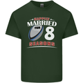 8 Year Wedding Anniversary 8th Rugby Mens Cotton T-Shirt Tee Top Forest Green